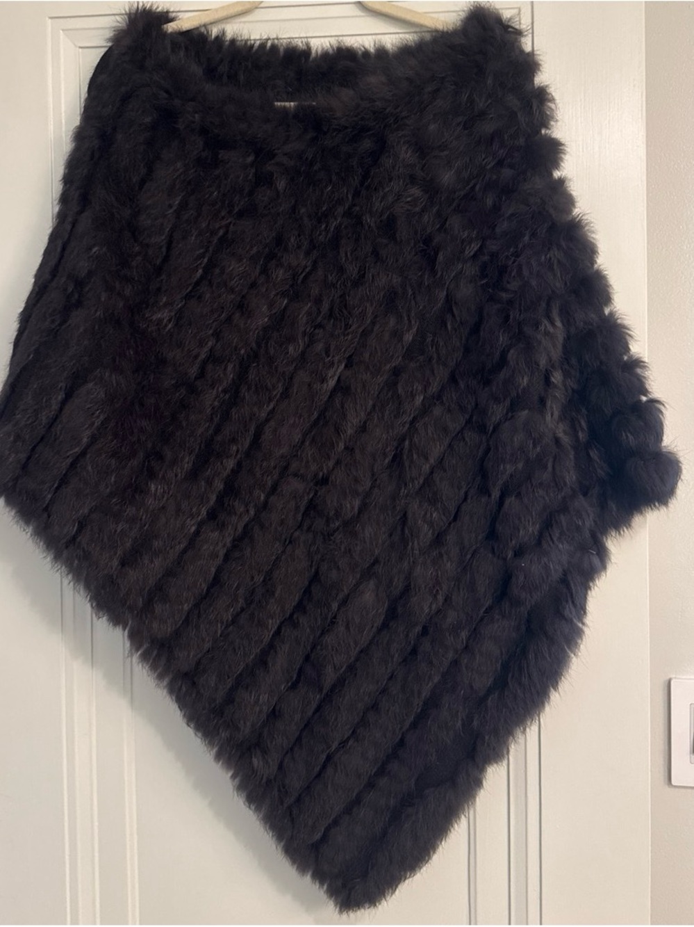 Luxurious dark brown Fur Poncho - Cozy Home Accent